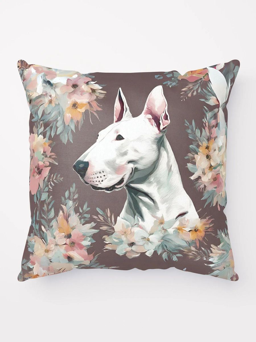 Floral Bull Terrier Pillow product image (1)