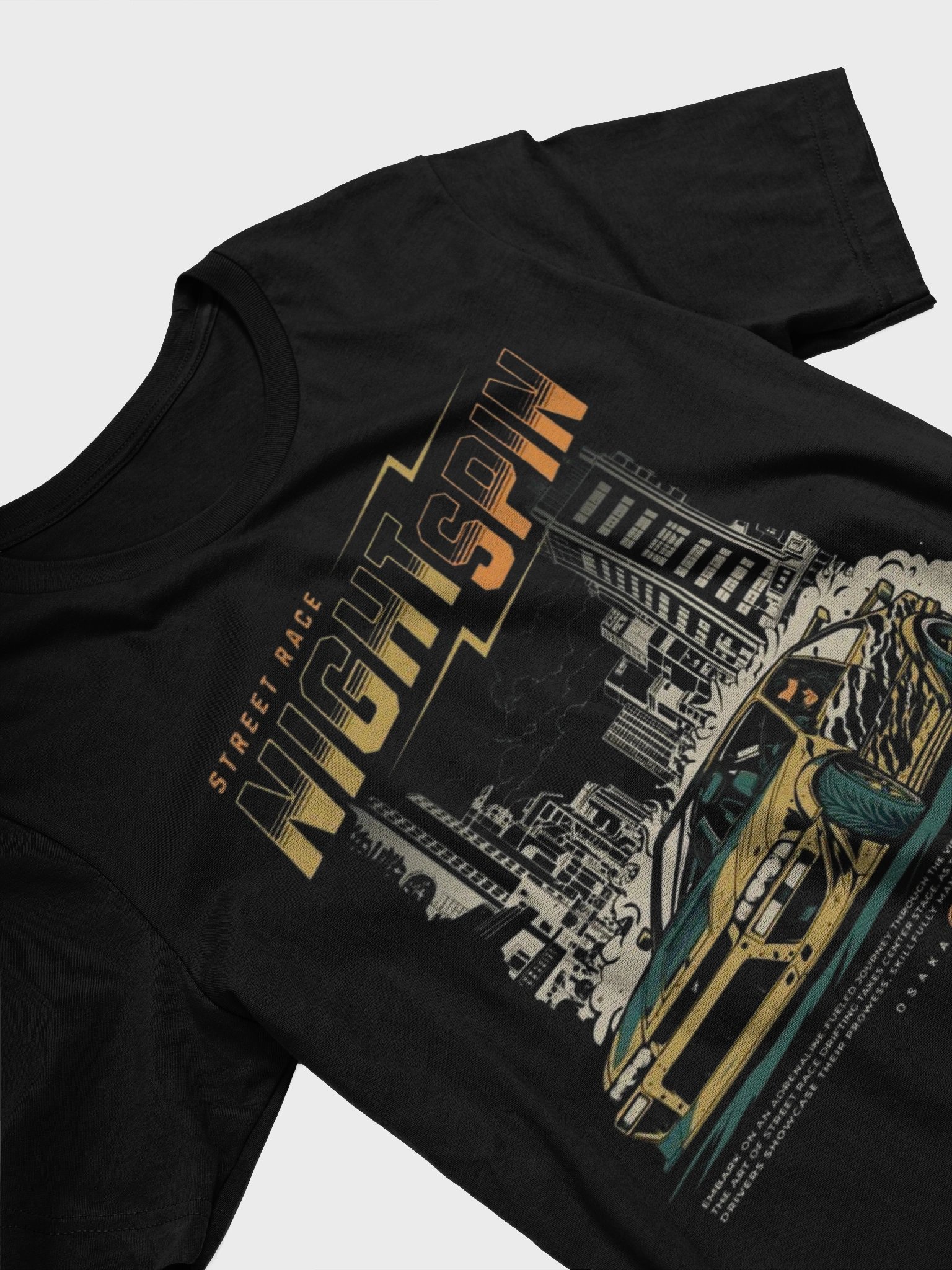 Night Spin Drift Street Race T-Shirt product image (2)