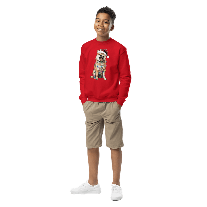 Funny Christmas Shiba Inu(Red/Yellow) Youth Sweatshirt product image (3)