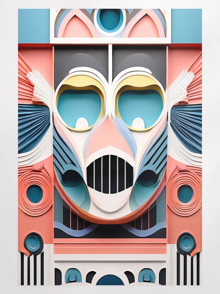 Pastel Robot Mask Poster - Large 24x36 Inches product image (1)