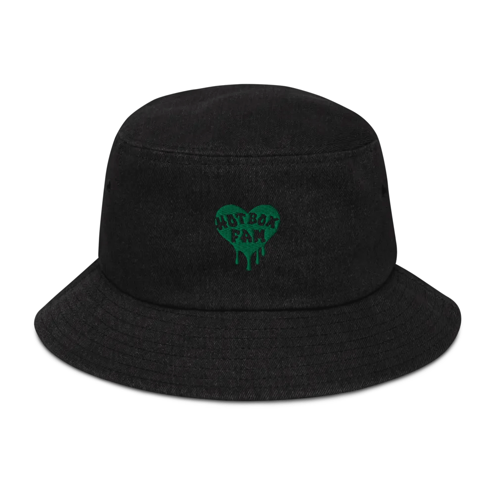 HOT BOX FAM TRANSPARENT DARK GREEN LOGO EMBROIDERY BUCKET HAT product image (1)