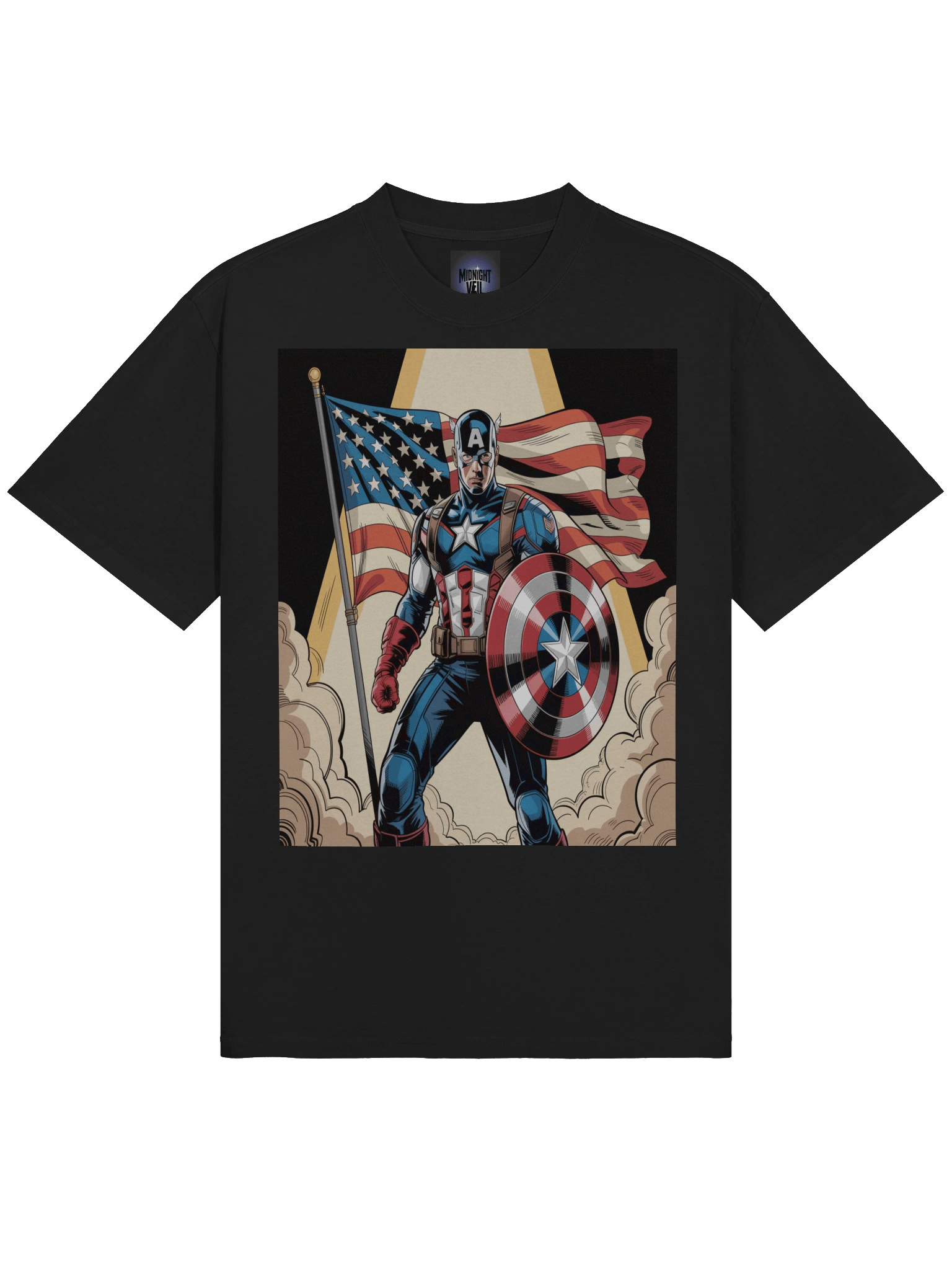 Herald's Halo: Captain America Dawn-Borne Oath Oversized Faded T-Shirt product image (5)