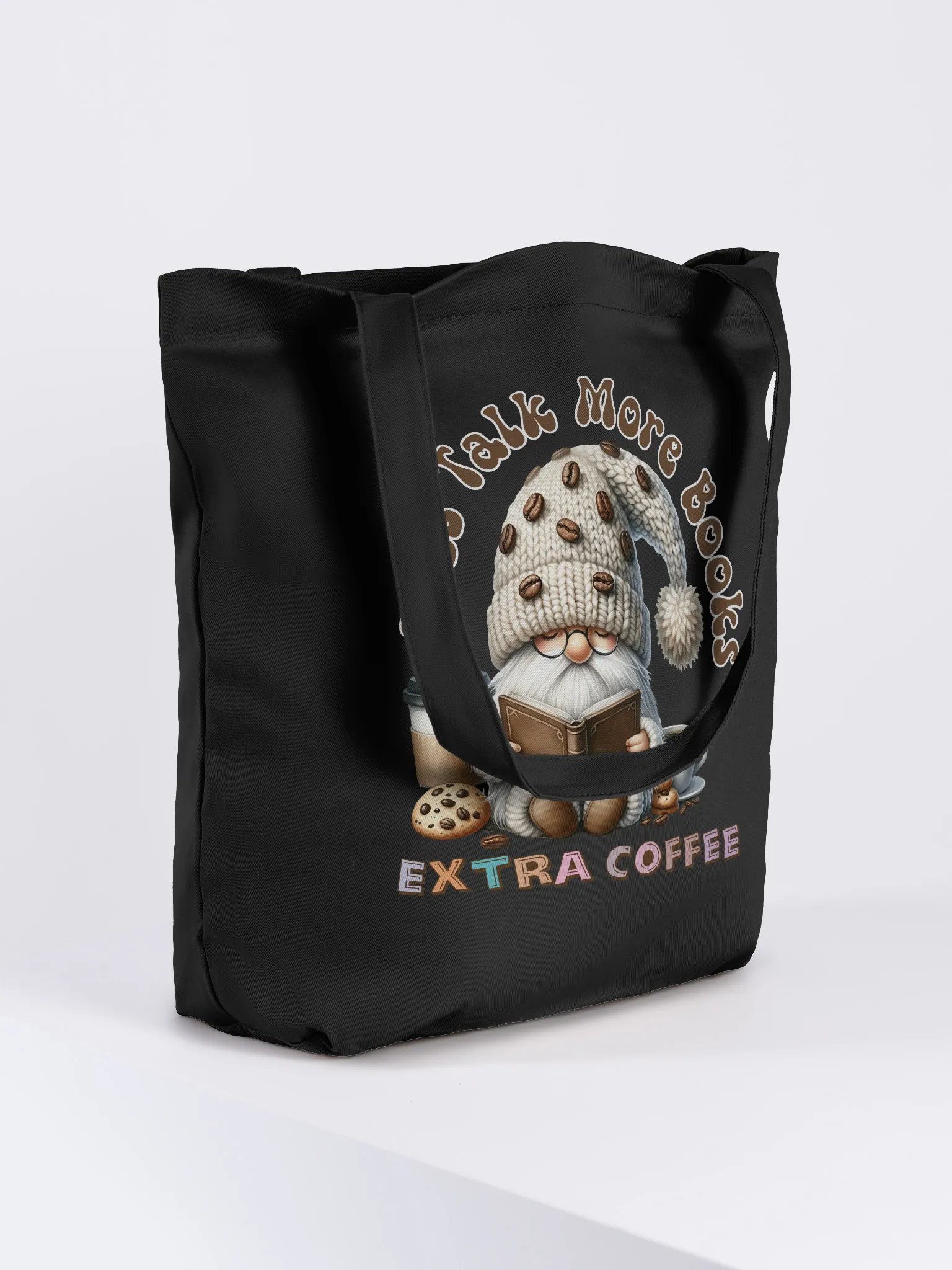 Less Talk More Books Extra Coffee Gnome Cozy Tote product image (1)