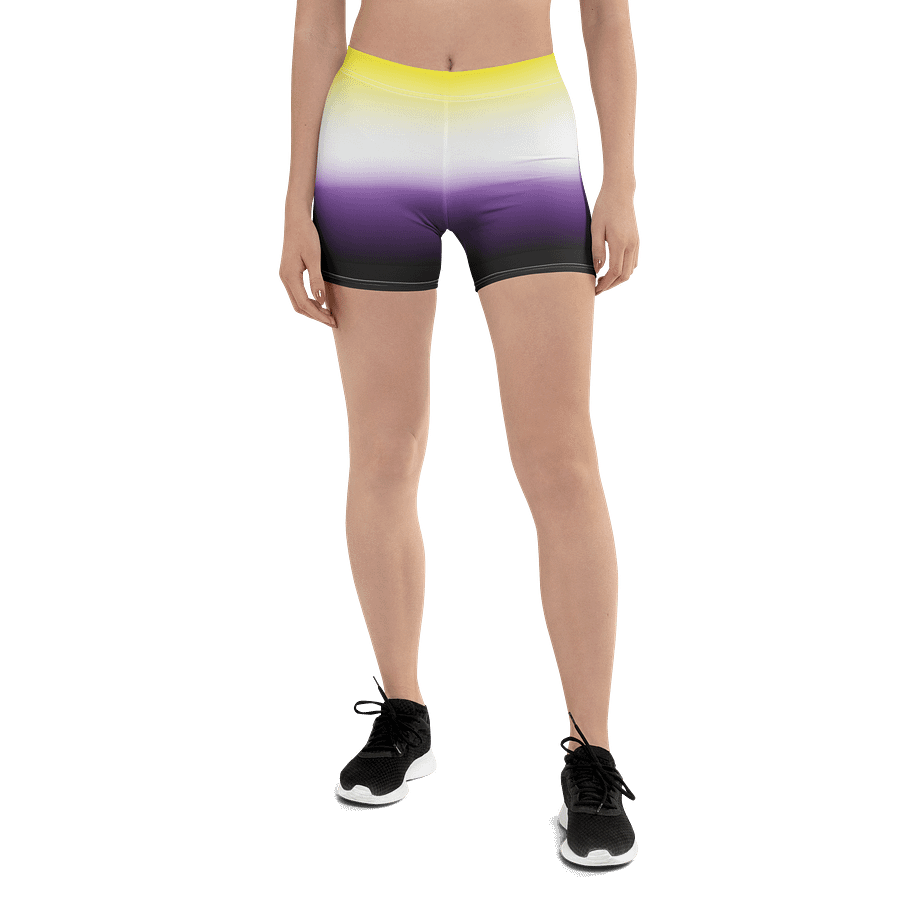 Non-binary Pride Gradient Bike Shorts product image (1)