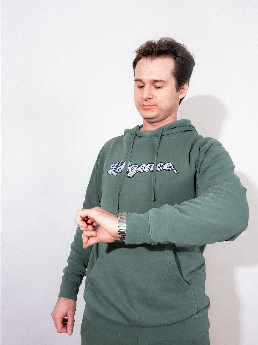 L'AGENCE EMBROIDERED HOODIE ALPINE GREEN product image (2)