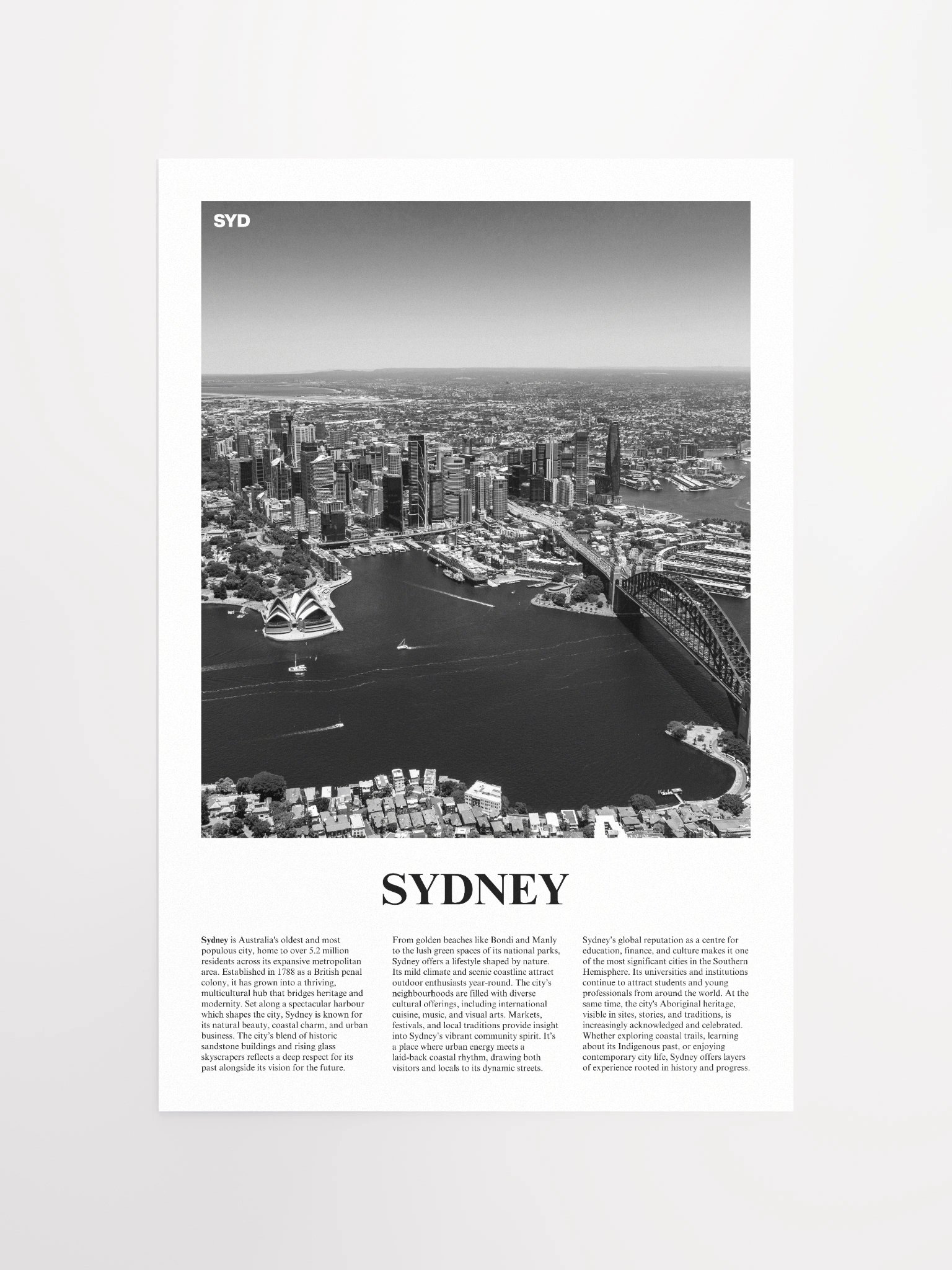 Sydney 01 Newspaper Poster product image (5)