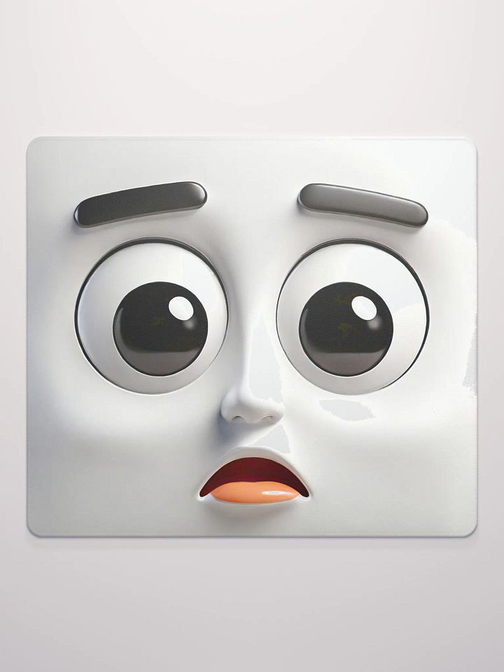Startled Cartoon Face Premium Mouse Pad: Level Up Your Workspace! product image (2)