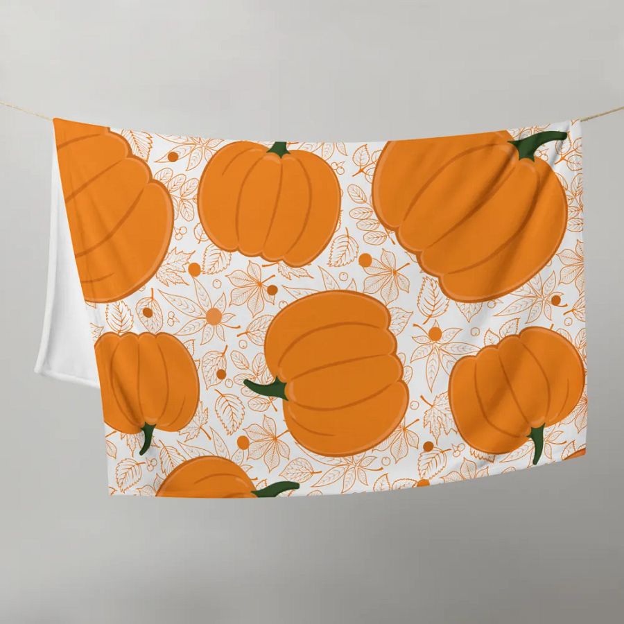 Cozy Fall Pumpkin Throw Blanket | Autumn Home Decor product image (9)