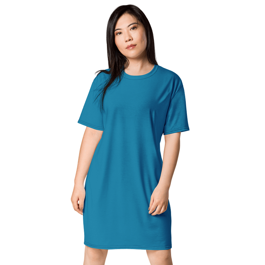 Oversized T-Shirt Dress - Vibrant Pelorous, Sizes 2XS-6XL product image (1)