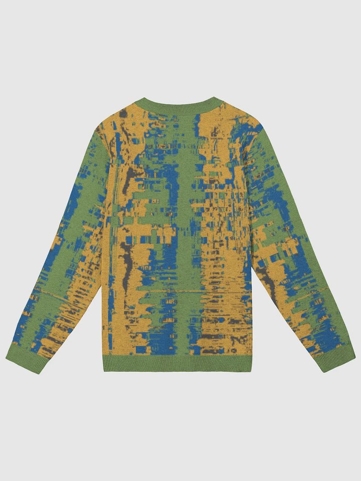 Gold Lost Glitch Jacquard Crewneck Sweater product image (2)