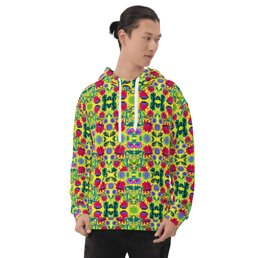 Abstract Poppy Flowers Unisex All Over Print Pull Over Hoodie product image (11)