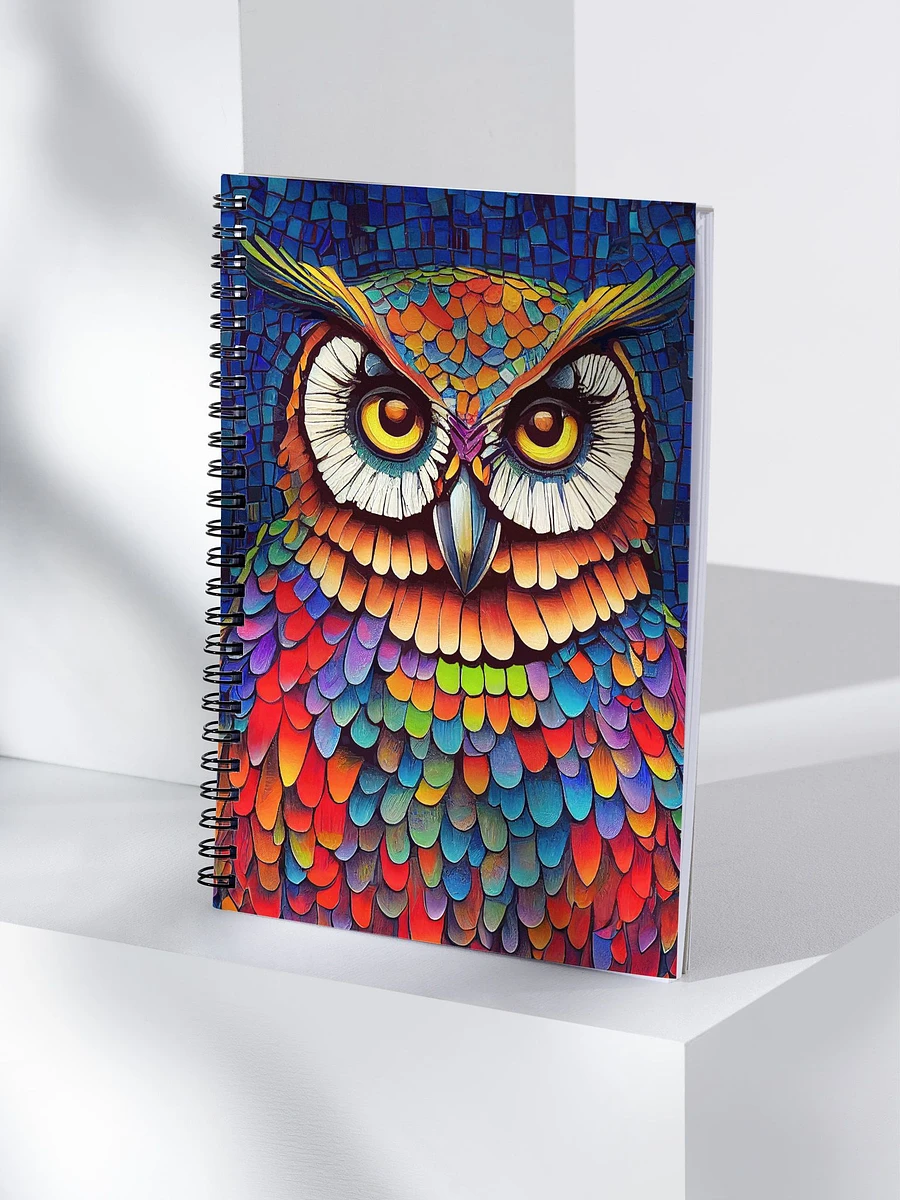 Colorful Owl Portrait – Mosaic Spiral Notebook product image (4)