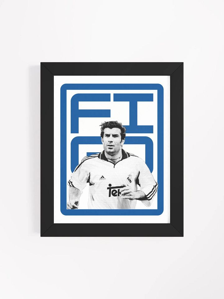 Luís Figo BW Real Madrid Name Art Framed Print product image (2)
