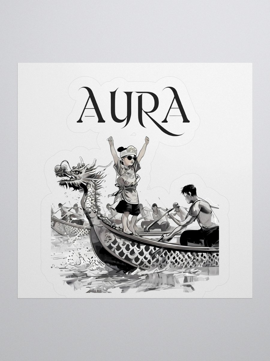 Mystical Dragon Boat Race | Aura Art Print Sticker product image (1)