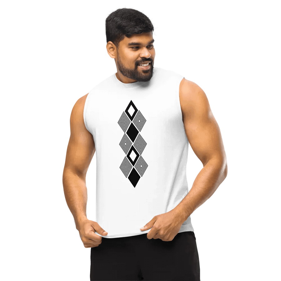 Black and white triangle design Muscle Tank product image (10)