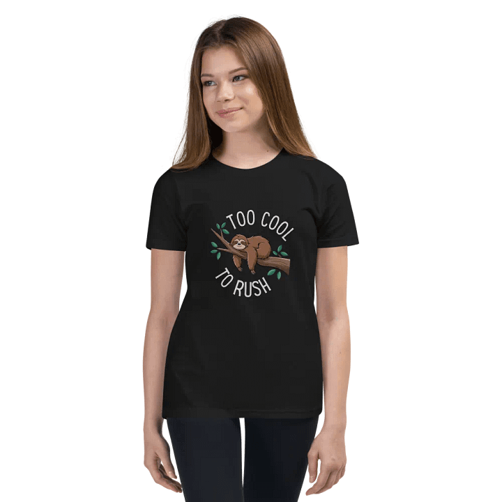 Too Cool To Rush Black Kids T Shirt product image (1)