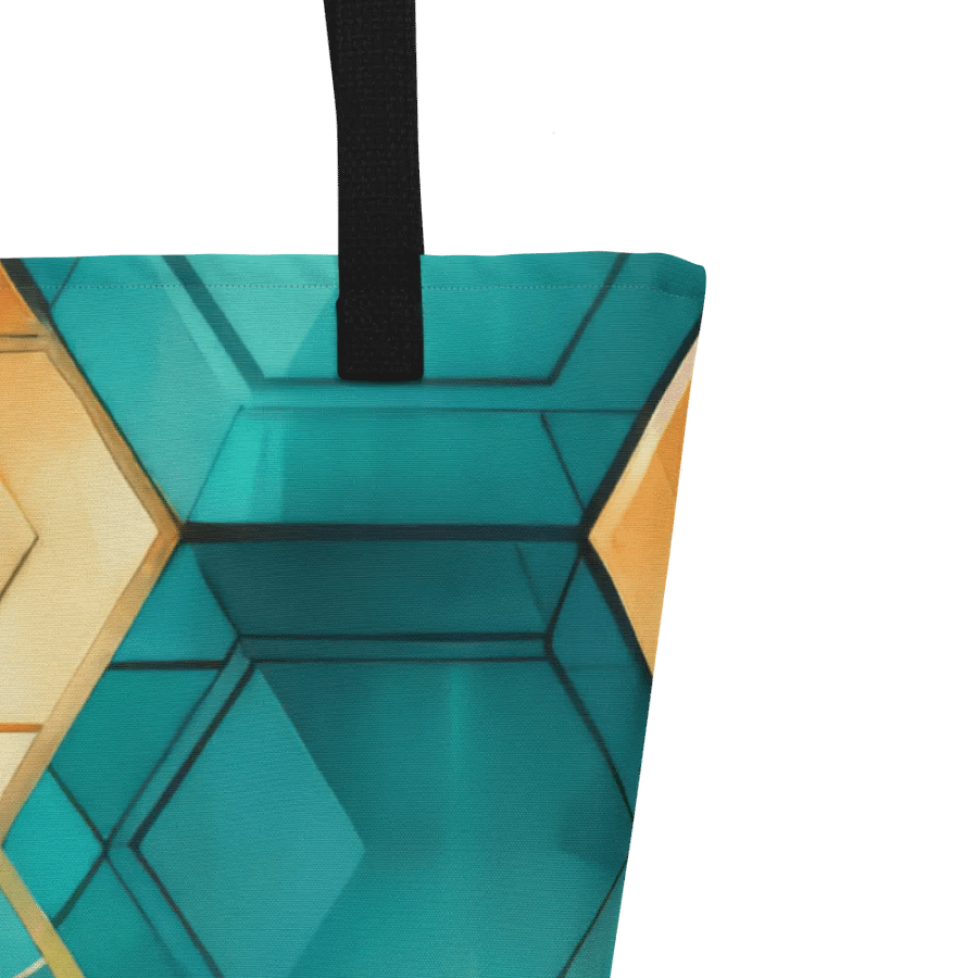 Hexagonal Harmony: Teal and Gold Geometric Fusion product image (8)