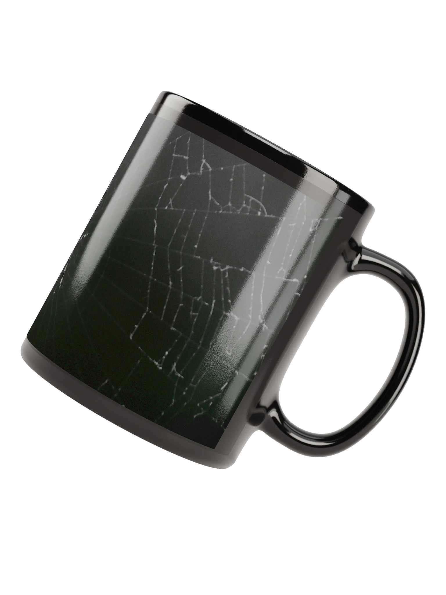 Keramiktasse schwarz - Spinne im Netz schwarzweiß product image (4)