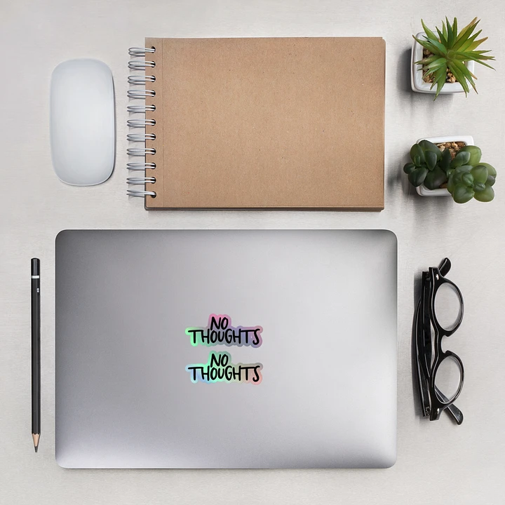 NEW - holo no thoughts sticker product image (2)