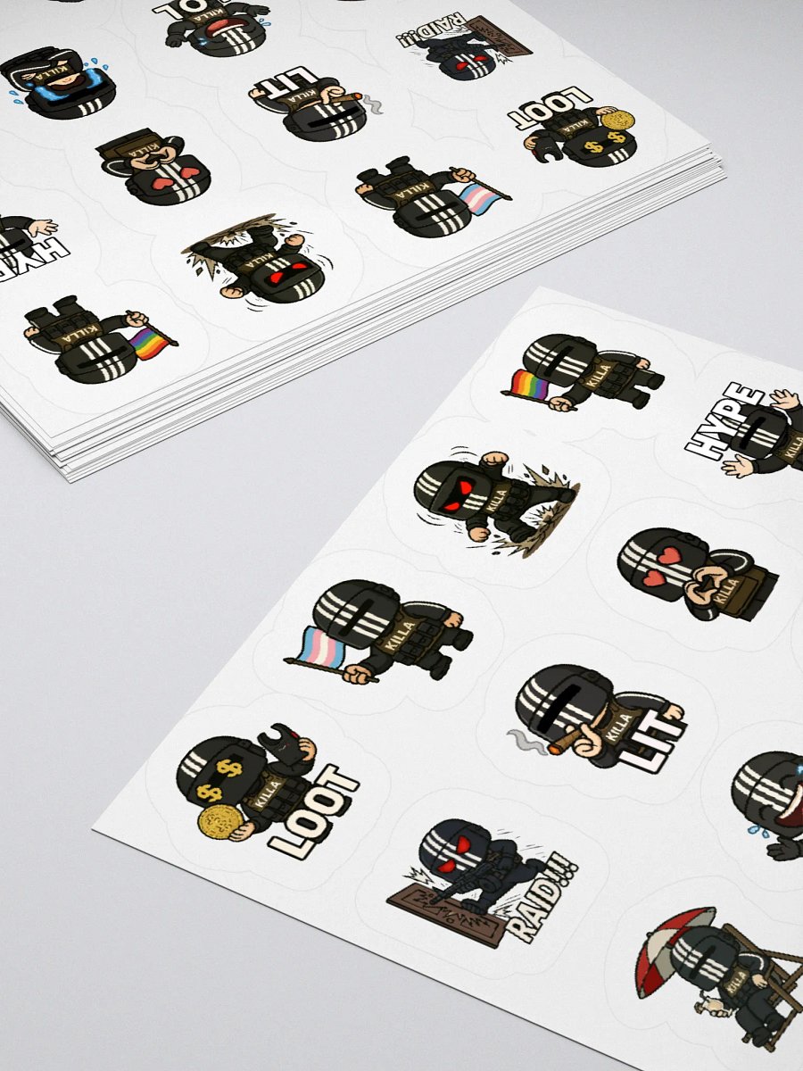 Killa Emote Sticker Sheet – Loot. Laugh. Slay. product image (4)