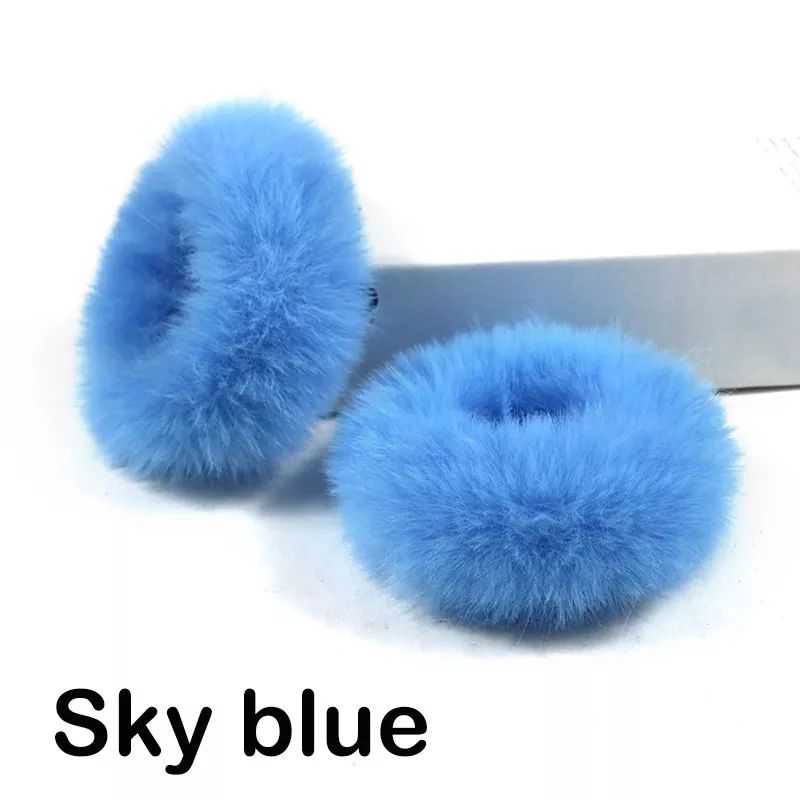 2Pcs Fashion Kid Girl Hair Ring Furry Scrunchie Fluffy Rope Band Ponytail Holder product image (6)