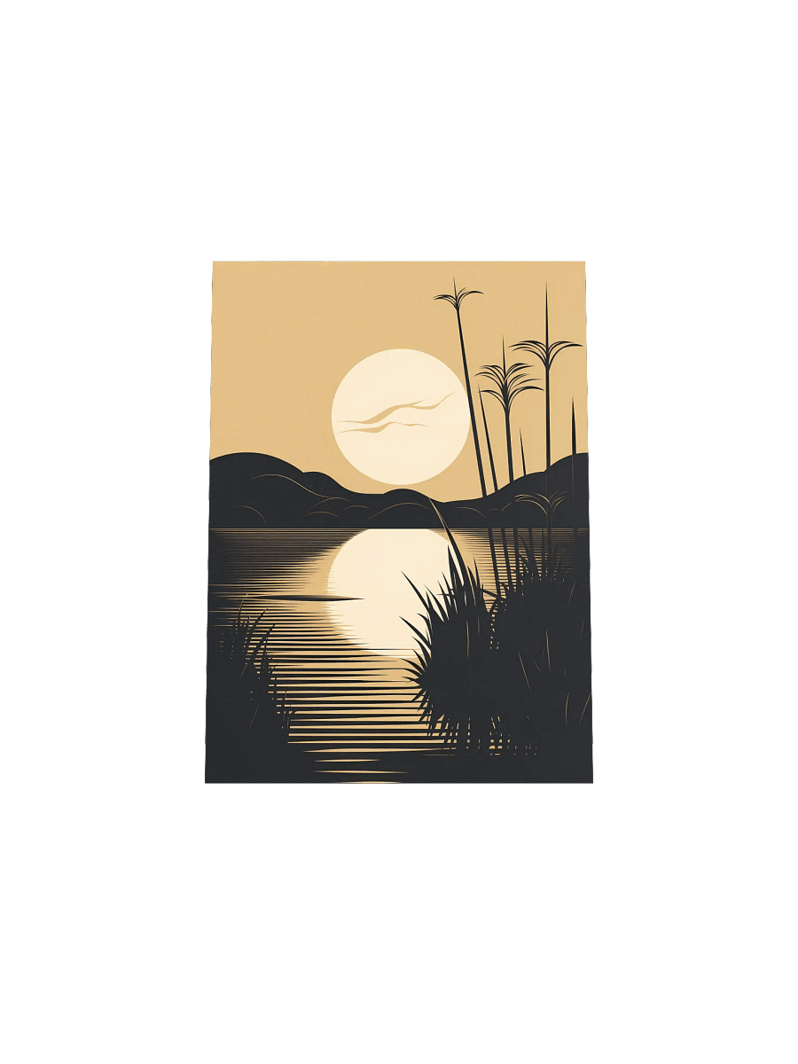 Golden Nile Flow – Minimalist Single-Line Art Print product image (7)