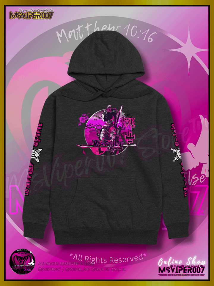 Hoodie - MsViper007's "Warrior Spirit" Cozy Hoodie (royal pink) By Anna H. product image (1)
