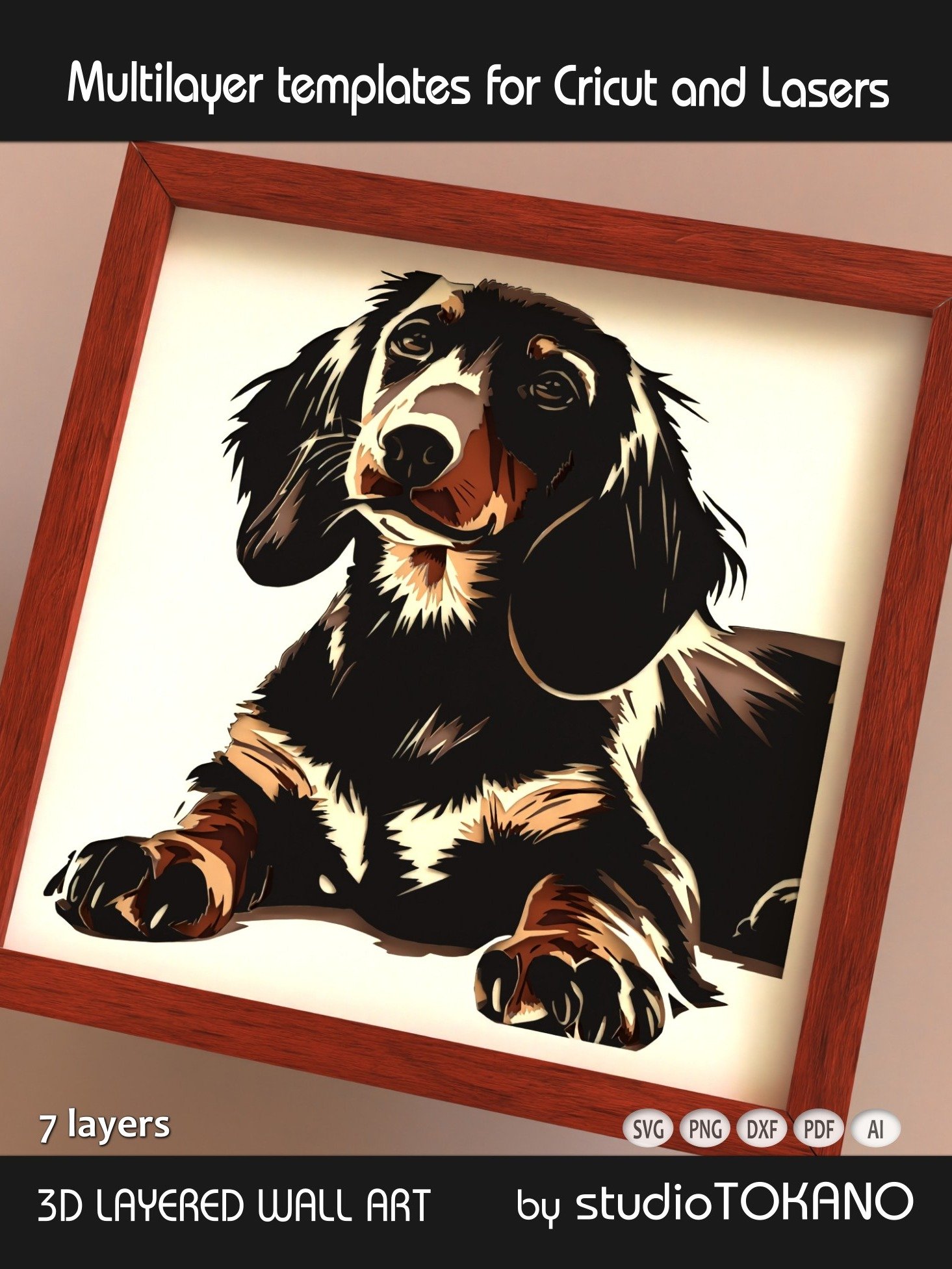 Dachshund 3D layered dog svg for Cricut product image (6)