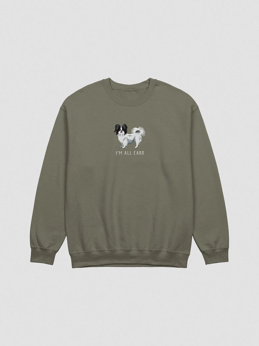I'm All Ears Sweatshirt (Embroidered) of a Papillon(Black & White) product image (4)