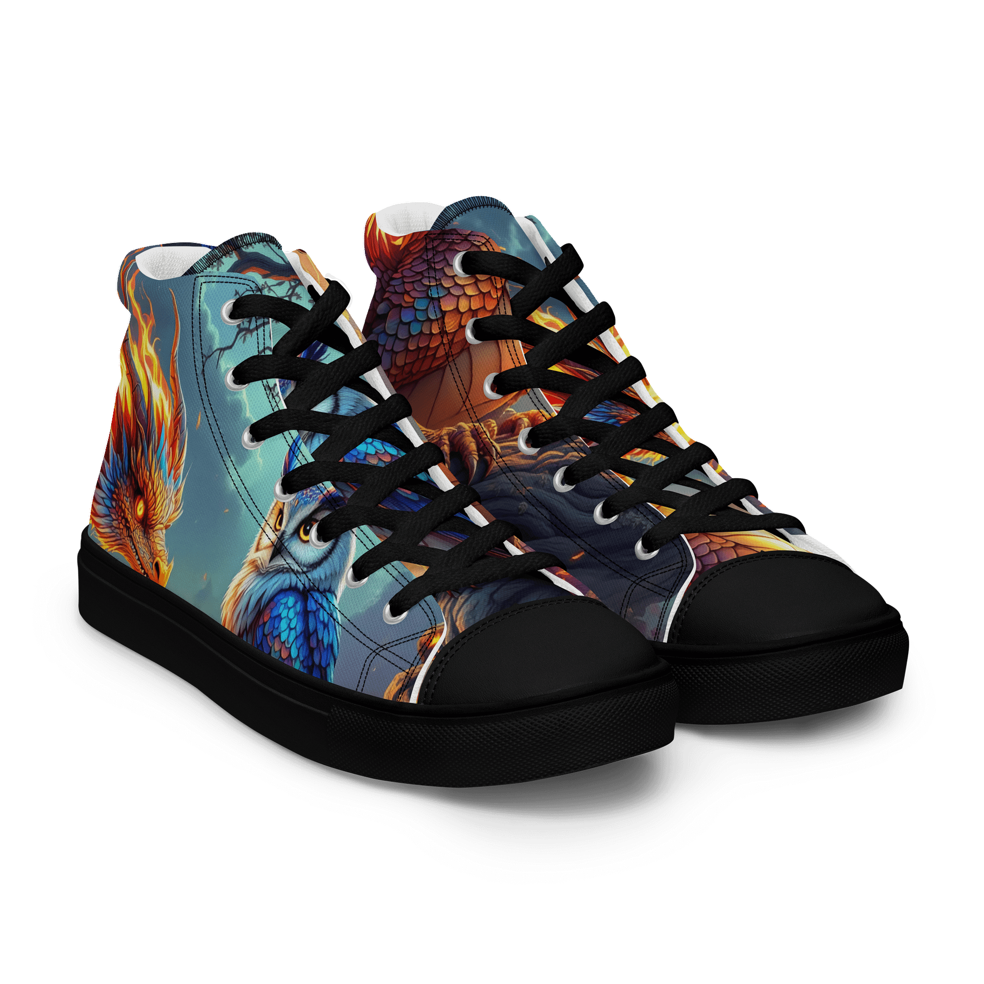Mythical Dragon and Owl Women's High Tops product image (8)