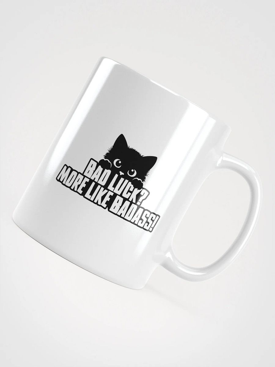 Cute Black Kitten "Badass" Funny Cat Lover Mug product image (4)