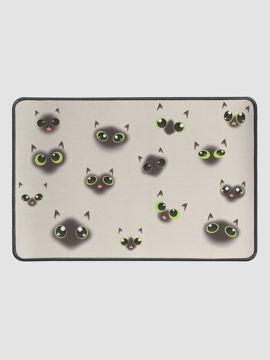 Cute Siamese Cat Faces (Green Eyes) Desk Mat 12" x 18" product image (1)