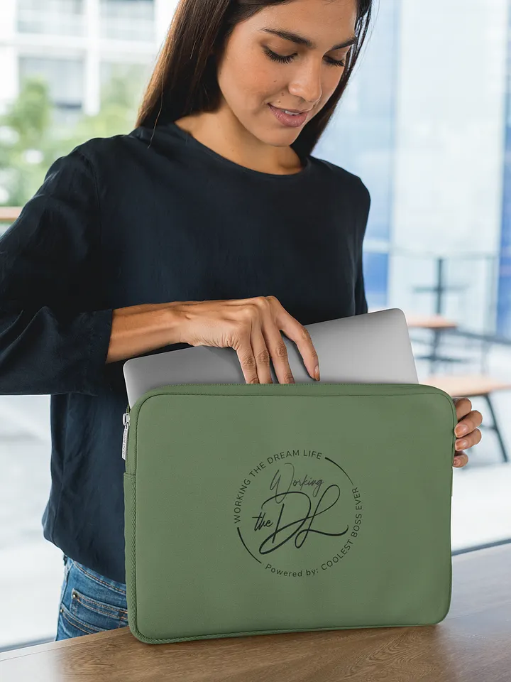 Premium Green Laptop Sleeve – Working The Dream Life | Sleek, Protective & Leadership-Ready (13” & 15”) product image (2)