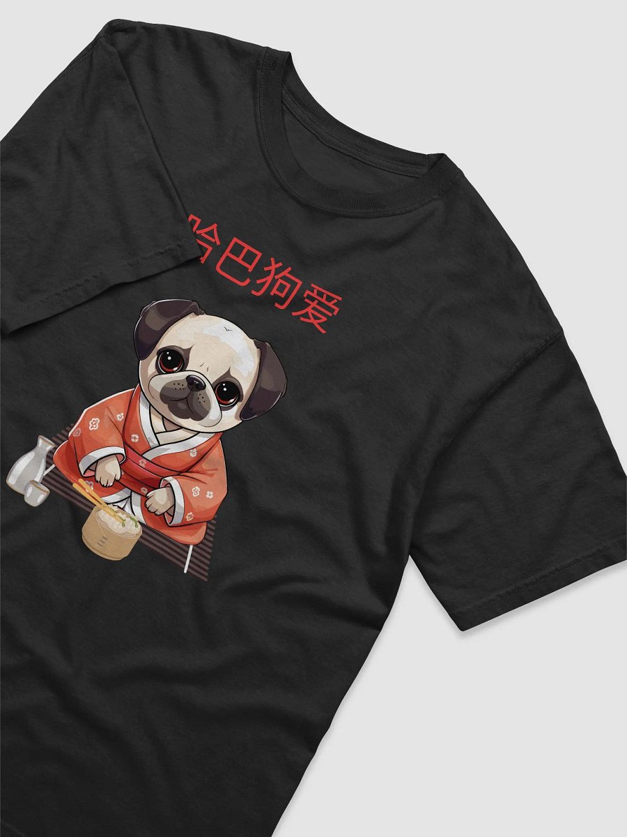 Pug wearing a hanfu eating dumplings pug love kawaii art product image (3)