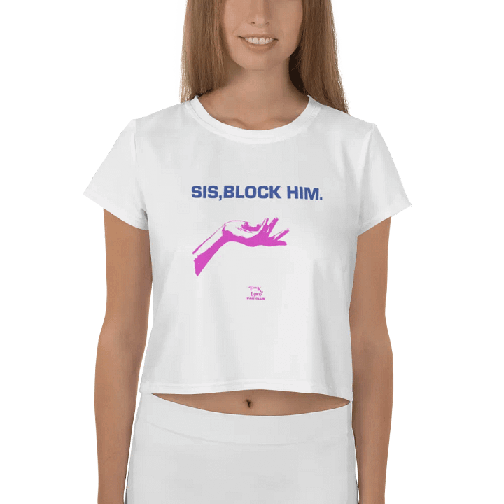 FLFC Sis, Block Him Crop Top (2X/3X) product image (1)