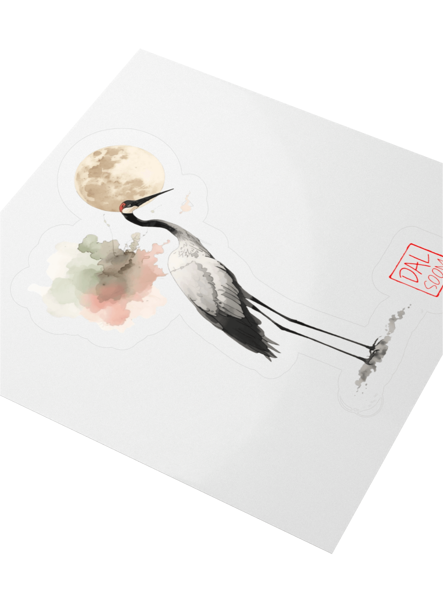 Moonlit Crane Kiss Cut Stickers product image (2)