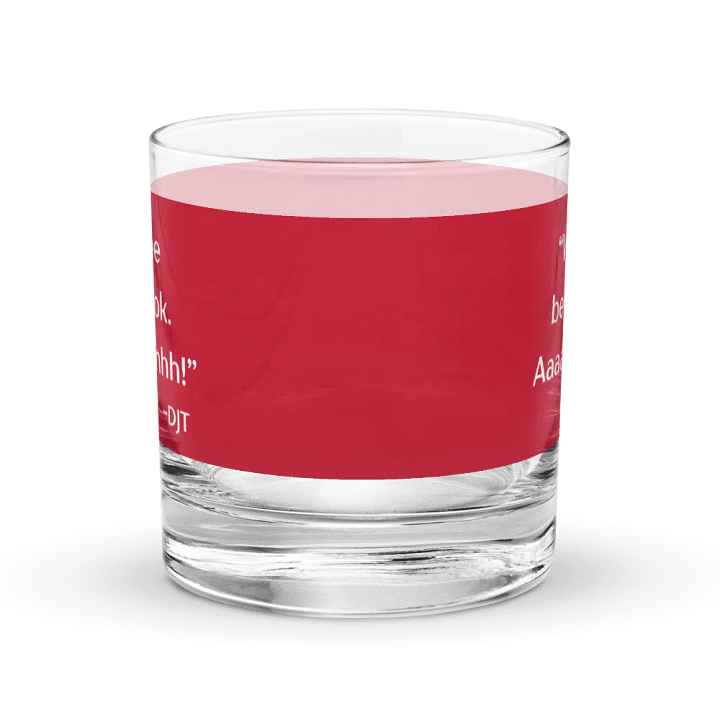 We Ree Bee Dook - Dumb Trump Quote #4 on Red Chromatic Rocks Glass product image (2)