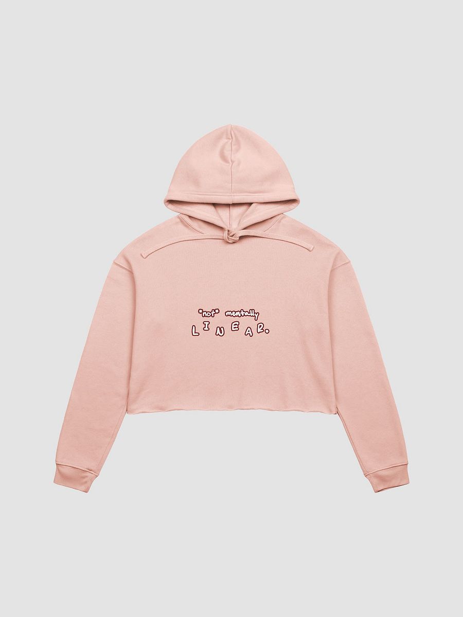 *not* mentally linear (lined design, #6D1616) fleece cropped hoodie product image (6)