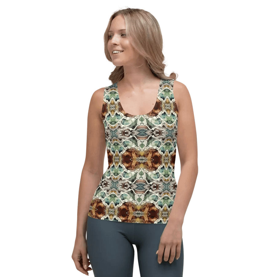 Beach Design - Green-White-Brown Collection-All-Over Print Women's Tank Top product image (1)
