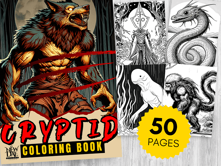 Amazing Cryptids Coloring Book Pages - Instant Digital Download product image (1)