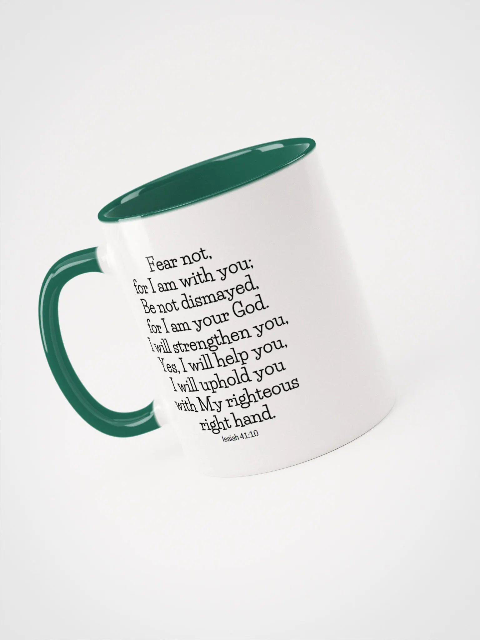 Fear Not For I Am With You Be Not Dismayed For I Am Your God Isaiah 41:10 Two-Tone Mug 11/15oz product image (3)