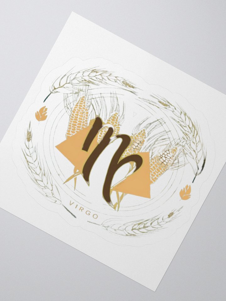 Virgo Zodiac Sticker - Maiden with Wheat & Floral - Durable Vinyl product image (5)