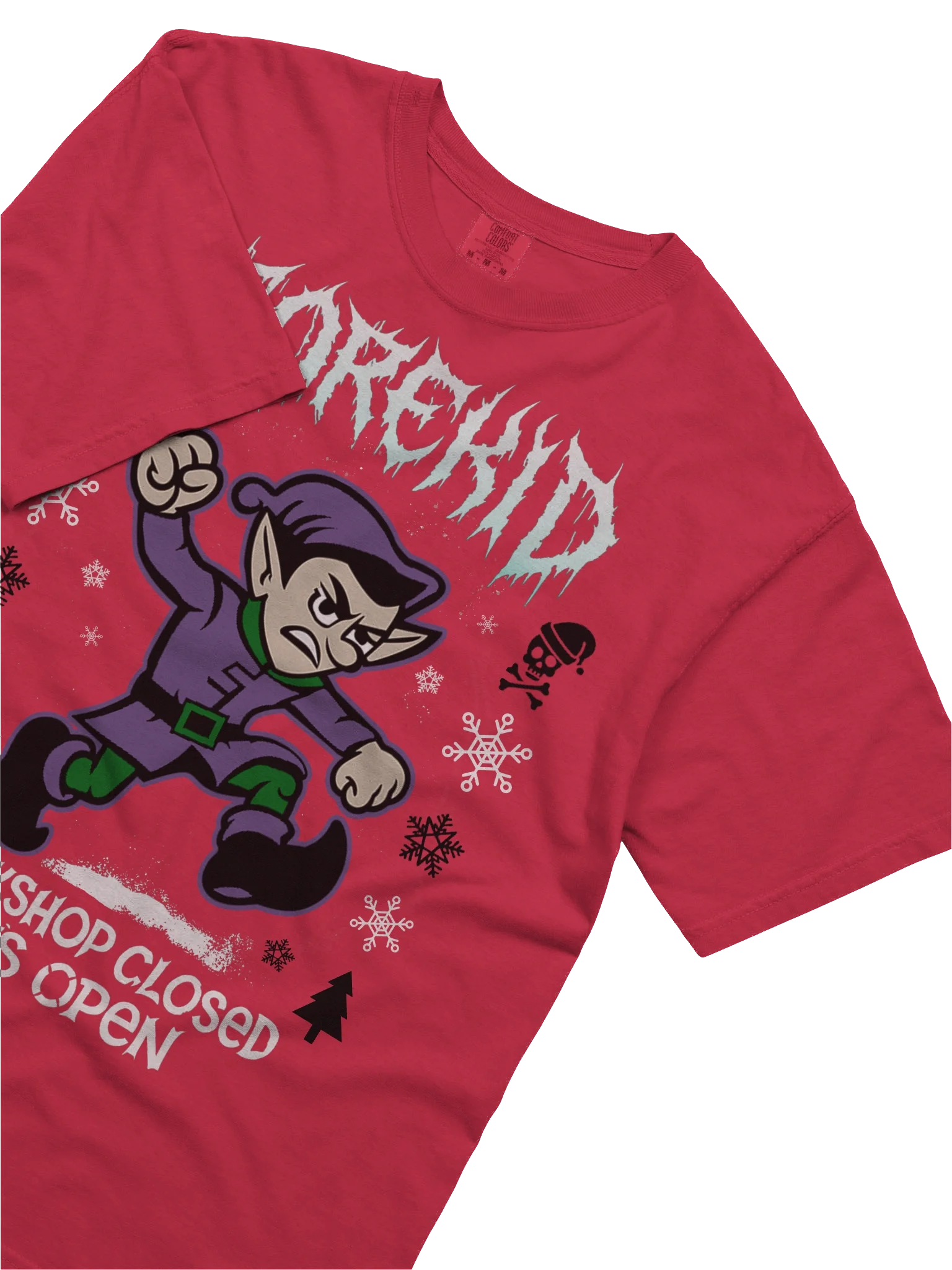 “WORKSHOP CLOSED, PITS OPEN” Holiday Colored T-Shirt product image (3)