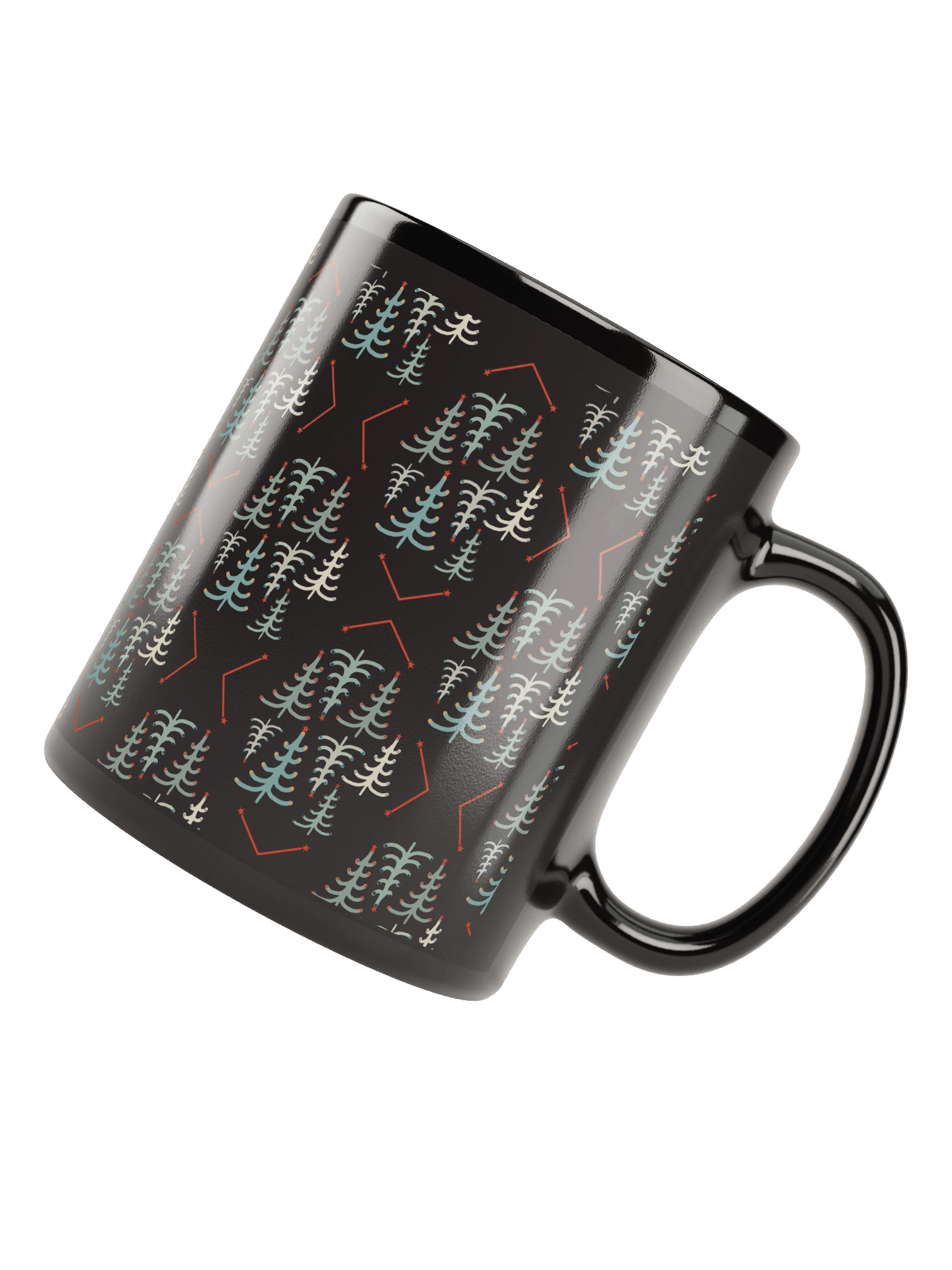 Christmas Nordic Sparkle Minimalist Tree Black Mug product image (1)