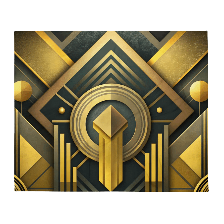 Elegant Geometric Gold Throw Blanket product image (2)