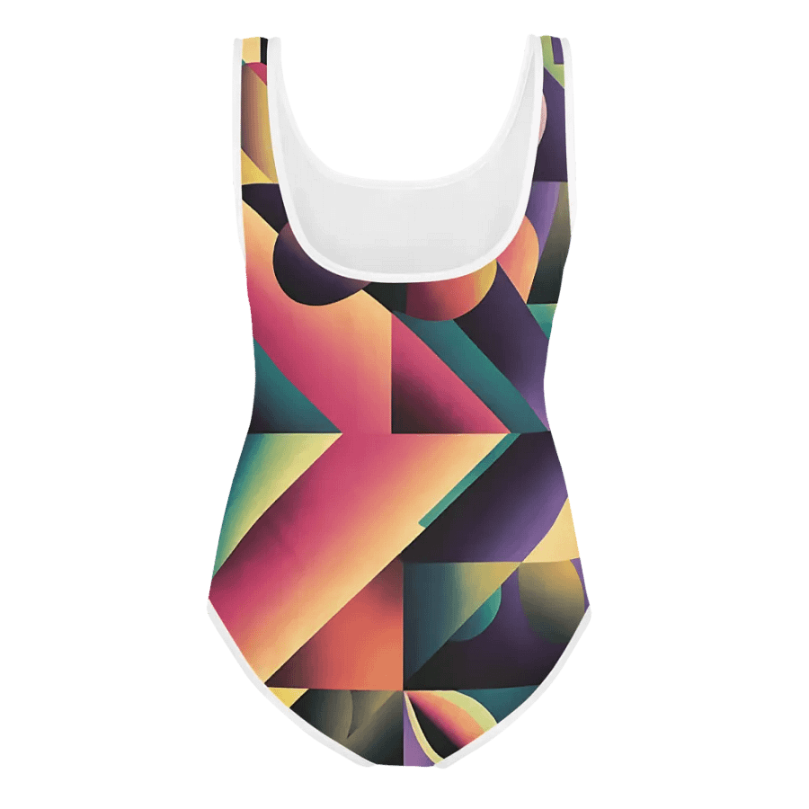 Abstract Lithographic Pattern Design Youth One Piece Swimsuit - V7 product image (2)