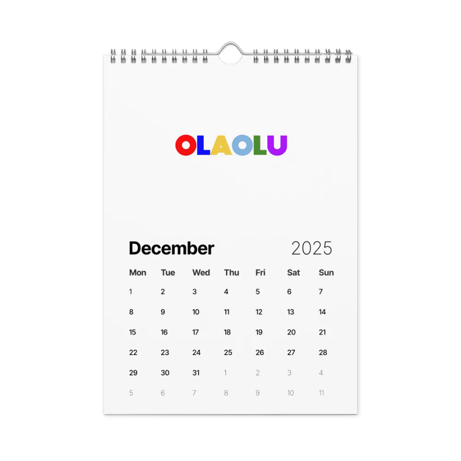OLAOLU Vibrant Typography Calendar product image (4)
