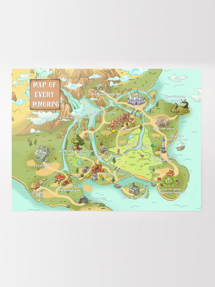 Map of Every MMORPG poster 18"x24" and 20"x30", funny gift for gamers product image (1)