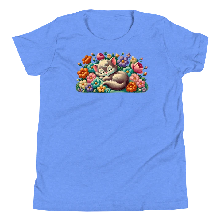 Kitten Sleeping in Flowers Kids T-Shirt product image (15)