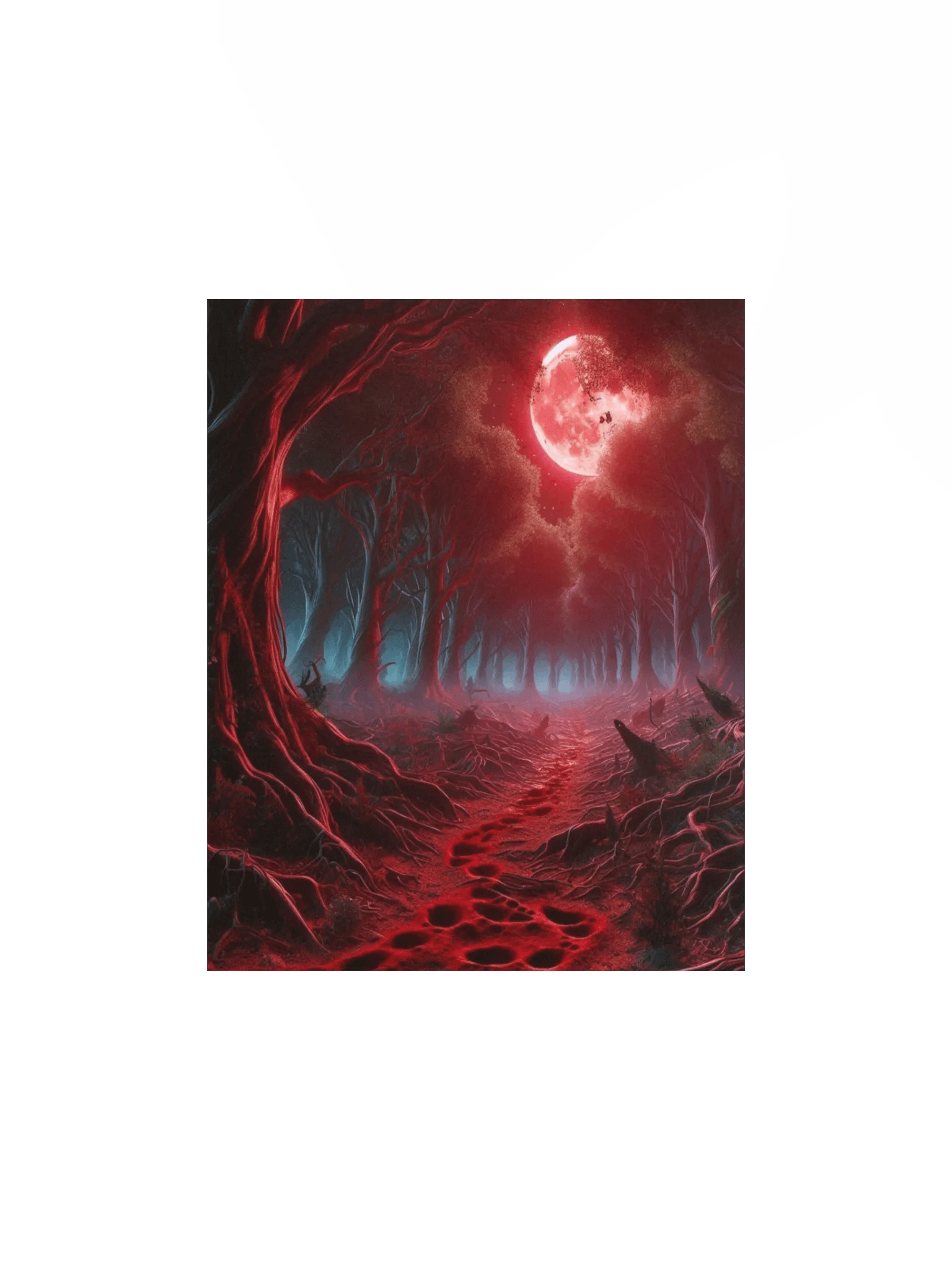 Red Forest Footsteps Enhanced Matte Paper Poster product image (1)
